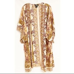 Angie paisley boho kimono pink ivory Large